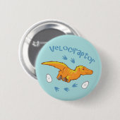 Niedlich Velociraptor Button (Vorne & Hinten)