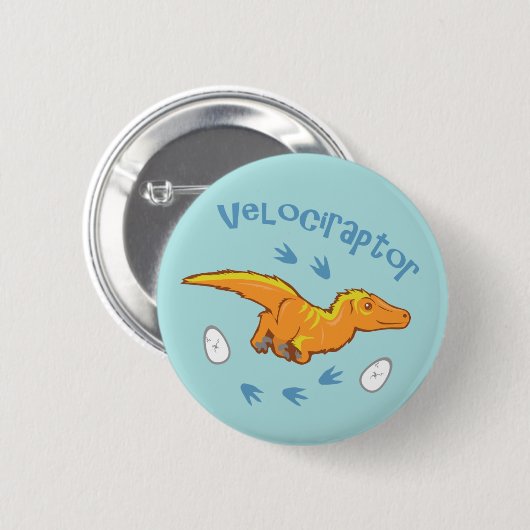 Niedlich Velociraptor Button (Vorne & Hinten)