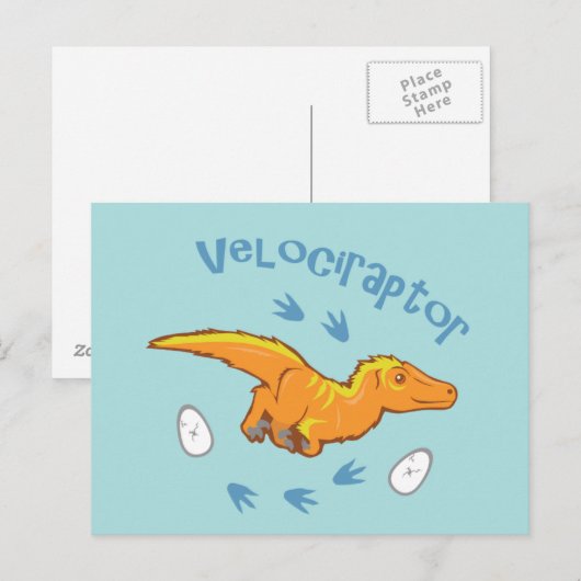 Niedlich Velociraptor Postkarte (Vorne/Hinten)