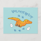 Niedlich Velociraptor Postkarte (Vorderseite)
