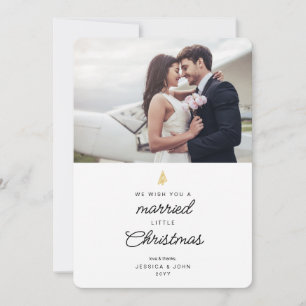 Niedlich Verheiratete Weihnachten 2 Foto Hochzeit Dankeskarte