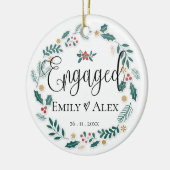 Niedlich | VERLOBT | Unser erstes Weihnachten Keramik Ornament (Links)