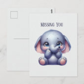 Niedlich Vermisst Elefant Postkarte (Vorne/Hinten)