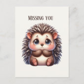 Niedlich Vermisst Igel Postkarte (Vorderseite)