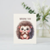 Niedlich Vermisst Igel Postkarte (Stehend Vorderseite)