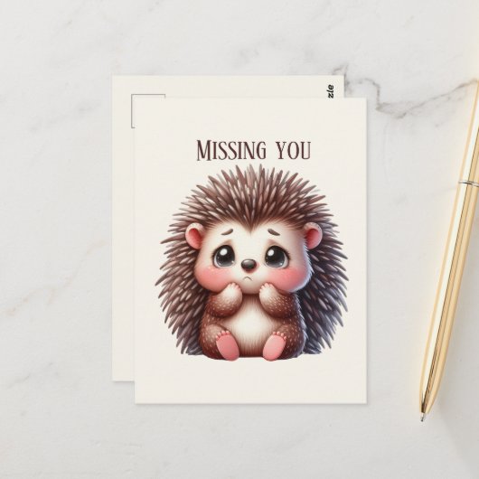 Niedlich Vermisst Igel Postkarte (Vorderseite/Rückseite Beispiel)