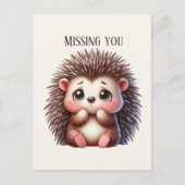 Niedlich Vermisst Igel Postkarte (Vorderseite)