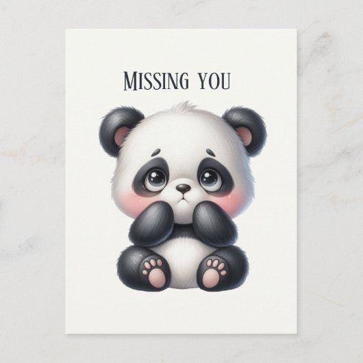 Niedlich Vermisst, Panda Postkarte (Vorderseite)