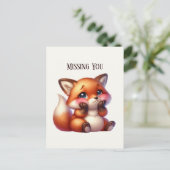 Niedlich Vermisster Fuchs Postkarte (Stehend Vorderseite)