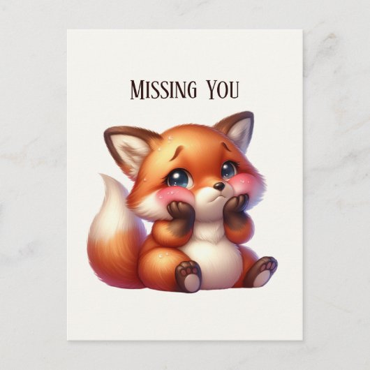 Niedlich Vermisster Fuchs Postkarte (Vorderseite)