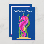 Niedlich vermisstes Seepferd Note Card Mitteilungskarte (Vorne/Hinten)