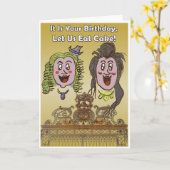 Niedlich Versailles Cartoon Geburtstagskarte Karte (Gelbe Blume)