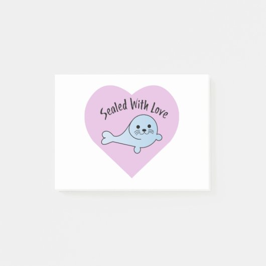 Niedlich versiegelt mit Liebe Post-it Klebezettel (Vorderseite)