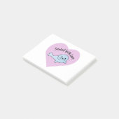 Niedlich versiegelt mit Liebe Post-it Klebezettel (angewinkelt)