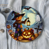 Niedlich, verspielter Halloween-Vogelscheuche & Kü Button (Beispiel)