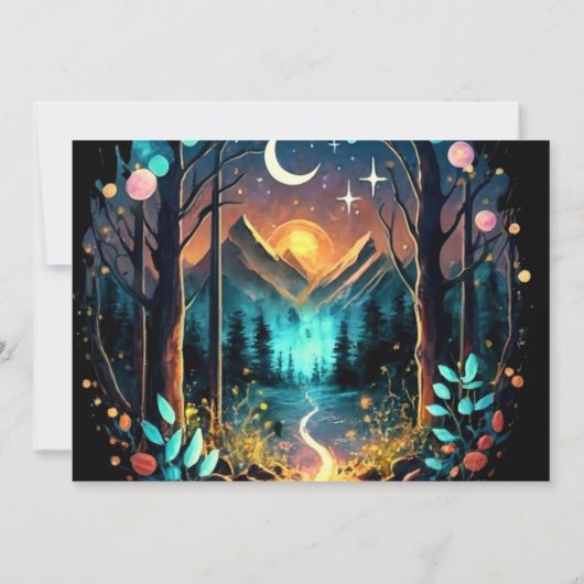 Niedlich verzauberte Babydusche für Cotgore Einladung (Rückseite)