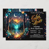 Niedlich verzauberte Babydusche für Cotgore Einladung (Vorne/Hinten)