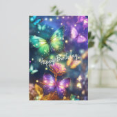 Niedlich verzauberte magische Schmetterlinge auf d Einladung (Stehend Vorderseite)