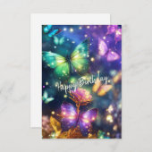 Niedlich verzauberte magische Schmetterlinge auf d Einladung (Vorne/Hinten)