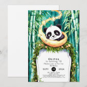 Niedlich verzauberte Pastel Panda zum Geburtstag Einladung (Vorne/Hinten)