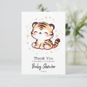 Niedlich verzauberte Tiger Baby-Dusche Dankeskarte (Stehend Vorderseite)