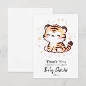 Niedlich verzauberte Tiger Baby-Dusche Dankeskarte (Vorne/Hinten)