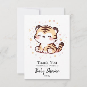 Niedlich verzauberte Tiger Baby-Dusche Dankeskarte