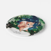 Niedlich verzaubertes Eichhörnchen Geburtstag Pappteller (Schrägansicht)