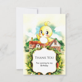 Niedlich verzaubertes Hühnchen zum Geburtstag Dankeskarte