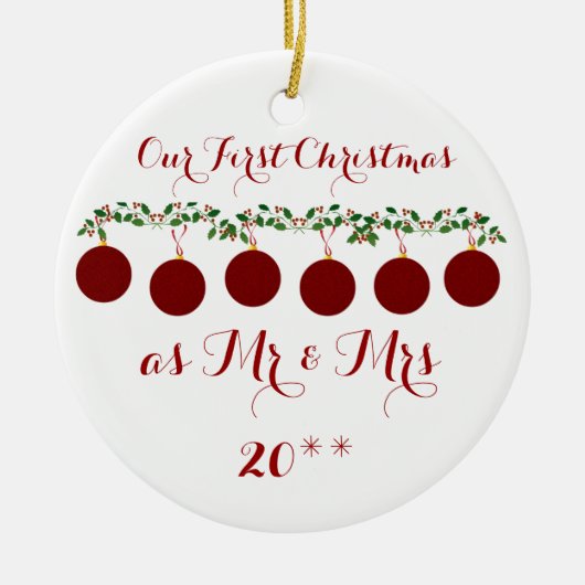 Niedlich verzieren unser erstes Weihnachten Keramikornament (Vorne)