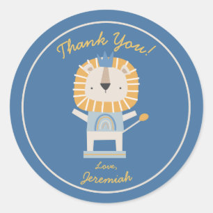 Niedlich Vielen Dank für die Geburtstagsparty Lion Runder Aufkleber