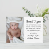 Niedlich Vielen Dank für Ihr Herz Custom Foto Neue Dankeskarte (Stehend Vorderseite)