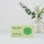 Niedlich Vierblättriges Kleeblatt Visitenkarte (Stehend Vorderseite)