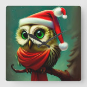 Niedlich Viktorianische Weihnachtsfeiern Quadratische Wanduhr (Vorderseite)