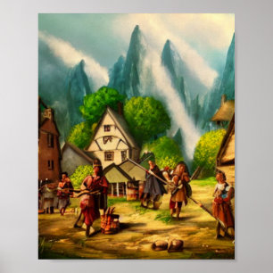 Niedlich Village Digital Art Poster #01