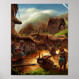 Niedlich Village Digital Art Poster #02