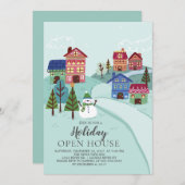 Niedlich Village Holiday Open House Einladung (Vorne/Hinten)