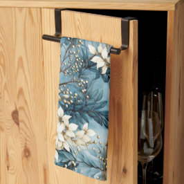 Niedlich Vintag Inspiriert Blue Christmas Florals Geschirrtuch