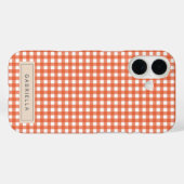 Niedlich Vintag Orange Gingham Kariert Personalisi Case-Mate iPhone Hülle (Rückseite (Horizontal))