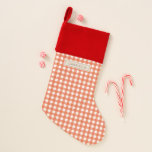 Niedlich Vintag Orange Gingham Kariert Personalisi Weihnachtsstrumpf<br><div class="desc">Niedliches Vintages Orange und White Gingham Karierter Personalisierter Strumpf</div>