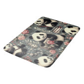 Niedlich Vintag Panda Floral Badematte (Schrägansicht)