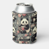 Niedlich Vintag Panda Floral Dosenkühler (Kanne Rückseite)