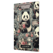 Niedlich Vintag Panda Floral Klemmbrett (Links)