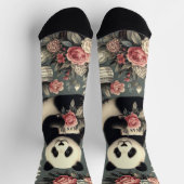 Niedlich Vintag Panda Floral Socken (Oben)
