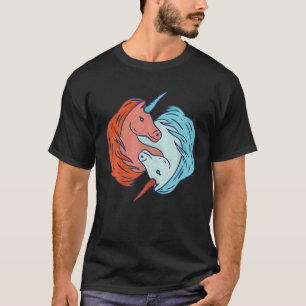 Niedlich Vintag Retro Yin Yang Unicorns Unicorns L T-Shirt