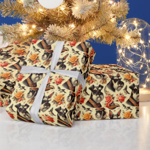 Niedlich Vintag Schnauzer Geschenkpapier
