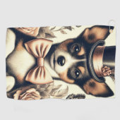 Niedlich Vintag Toy Fox Terrier Golfhandtuch (Horizontal)