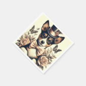 Niedlich Vintag Toy Fox Terrier Serviette (Ecke)