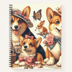 Niedlich Vintag Welsh Corgi Cardigan Notizblock