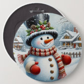 Niedlich, Vintag/Whimsischer Weihnachts-/Wintersch Button (Vorne & Hinten)